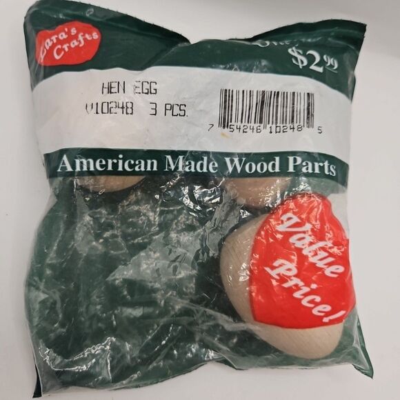 Lara's Crafts Hen Egg 3 Pcs. Brand New PACKAGED Vintage Crafts - Picture 1 of 11